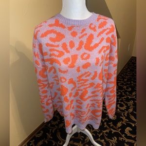 NWT Project Lane Lavender/Peach Leopard Sweater Size M/L.